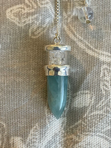 Pendulum: Sterling Silver, Aquamarine & Herkimer Diamond