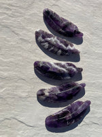 Load image into Gallery viewer, Chevron Amethyst Crystal Feather
