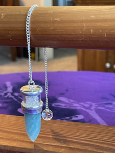 Pendulum: Sterling Silver, Aquamarine & Herkimer Diamond