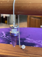 Load image into Gallery viewer, Pendulum: Sterling Silver, Amethyst &amp; Herkimer Diamond
