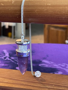 Pendulum: Sterling Silver, Amethyst & Herkimer Diamond