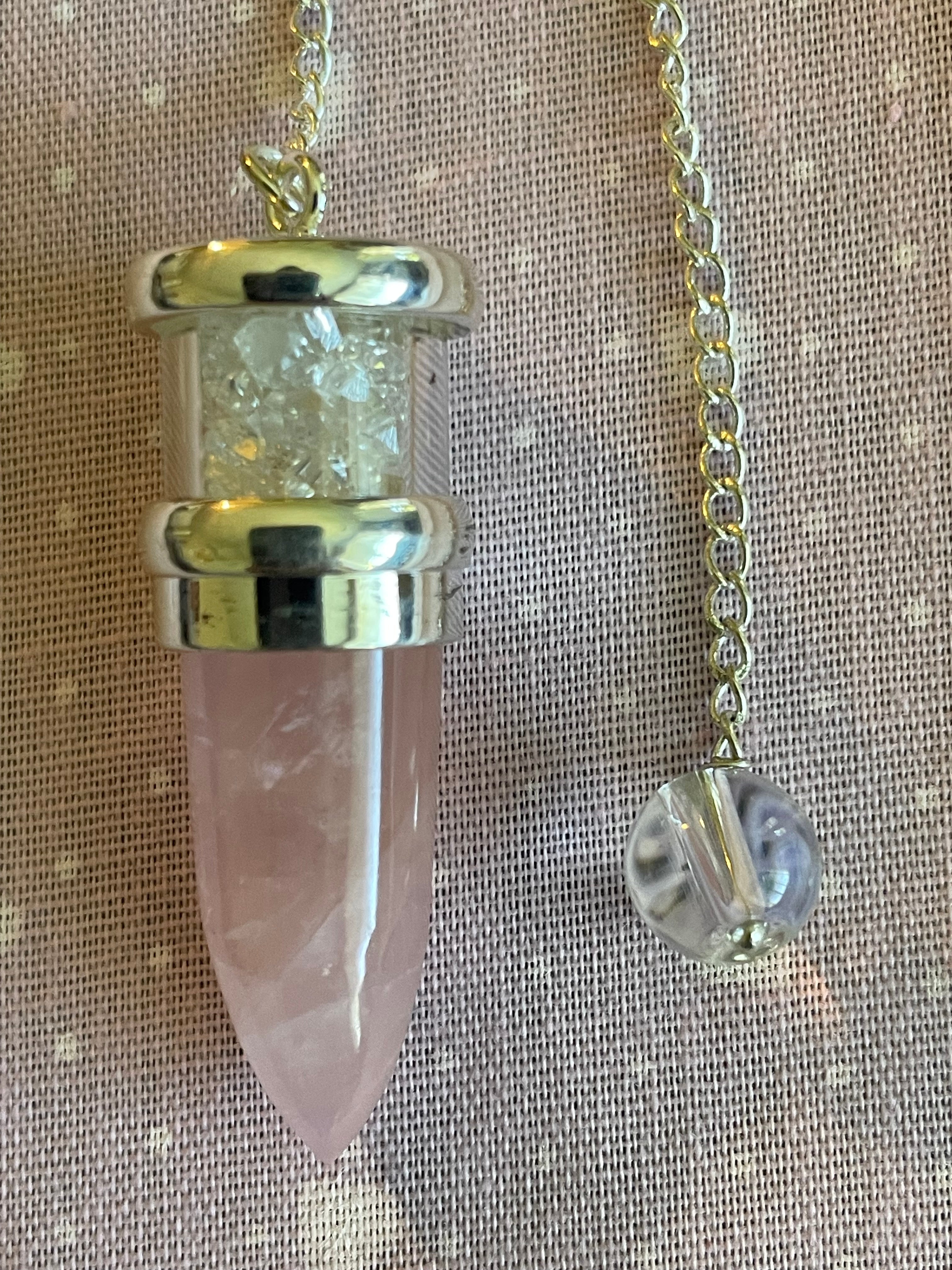 Pendulum: Sterling Silver & Rose Quartz & Herkimer Diamond