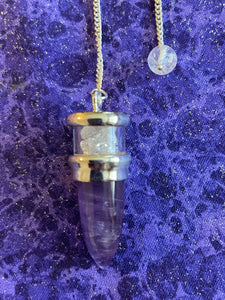 Pendulum: Sterling Silver, Amethyst & Herkimer Diamond