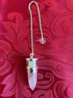 Load image into Gallery viewer, Pendulum: Sterling Silver &amp; Rose Quartz &amp; Herkimer Diamond
