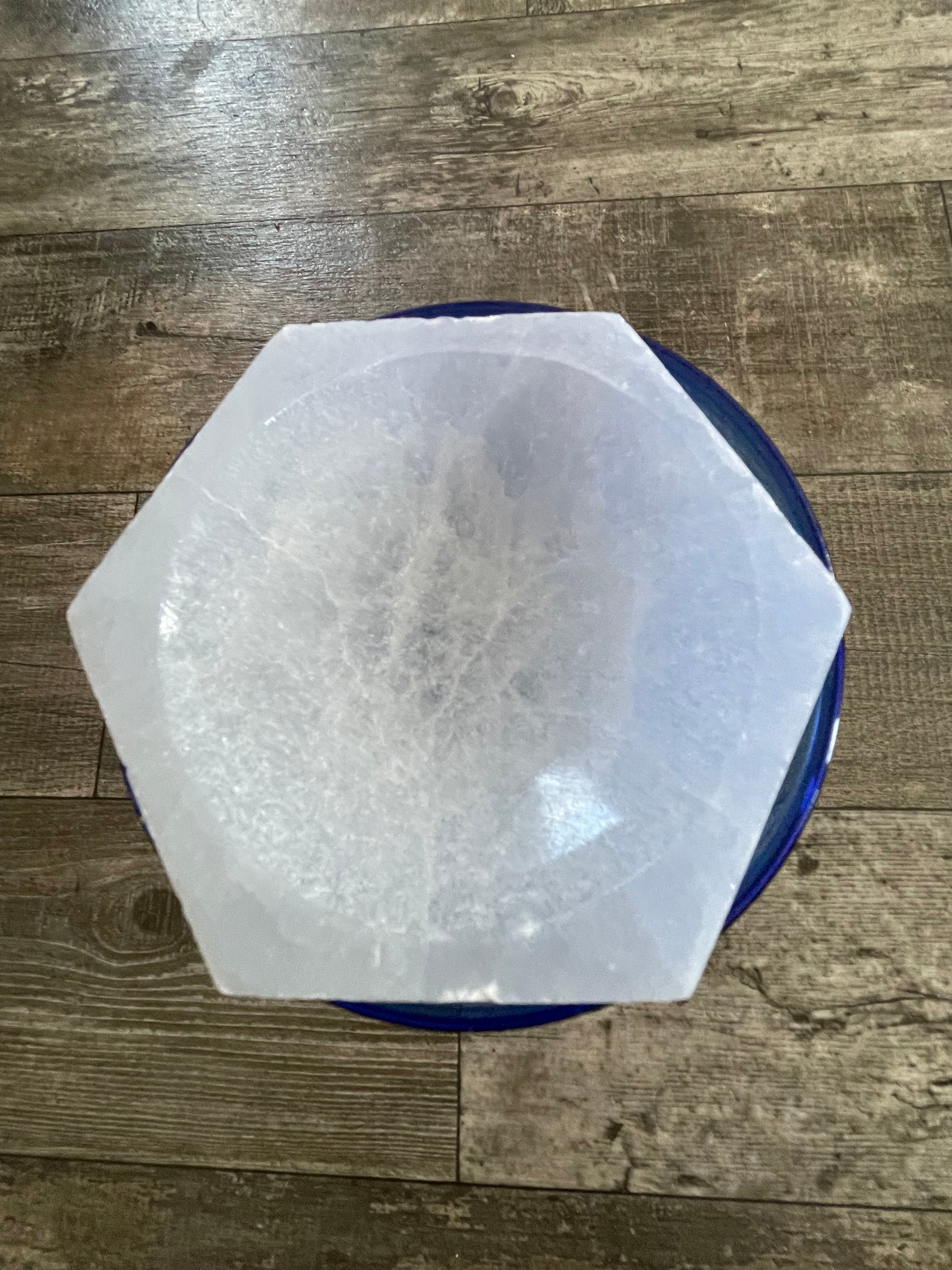 Selenite Bowl Hexagonal #4