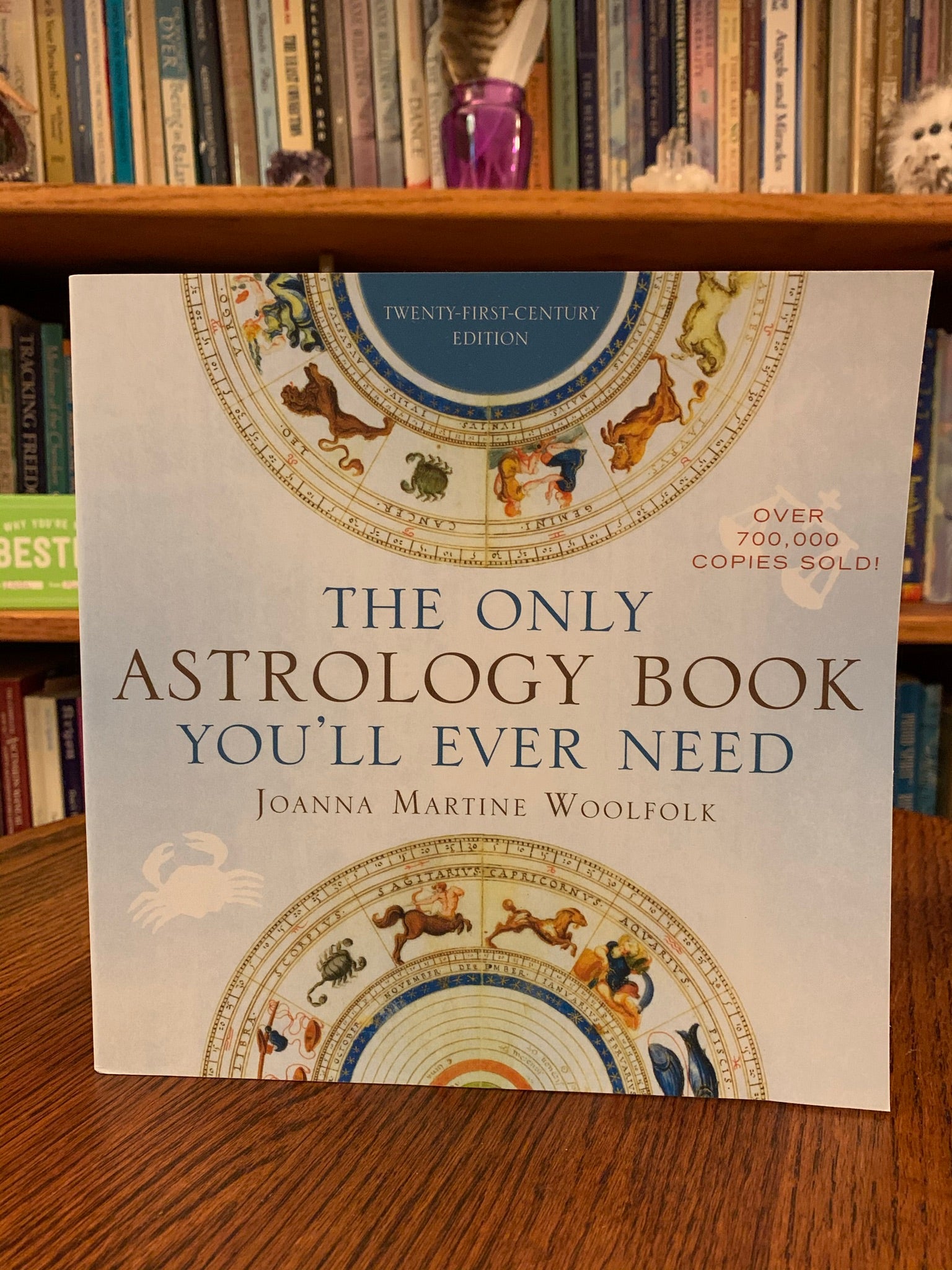 Front cover. This new, updated edition is packed with updated information on Sun signs, Moon signs, Ascending signs, the placement of Planets in your Houses, and the latest astronomical discoveries. It provides the compatibility between every sign (144 combinations) and dispenses advice about health, money, lifestyle, and romance, while also offering advice on dealing with the negative aspects of each sign. Woolfolk even discusses the new developments in the field of astronomy. Cost is $19.95.