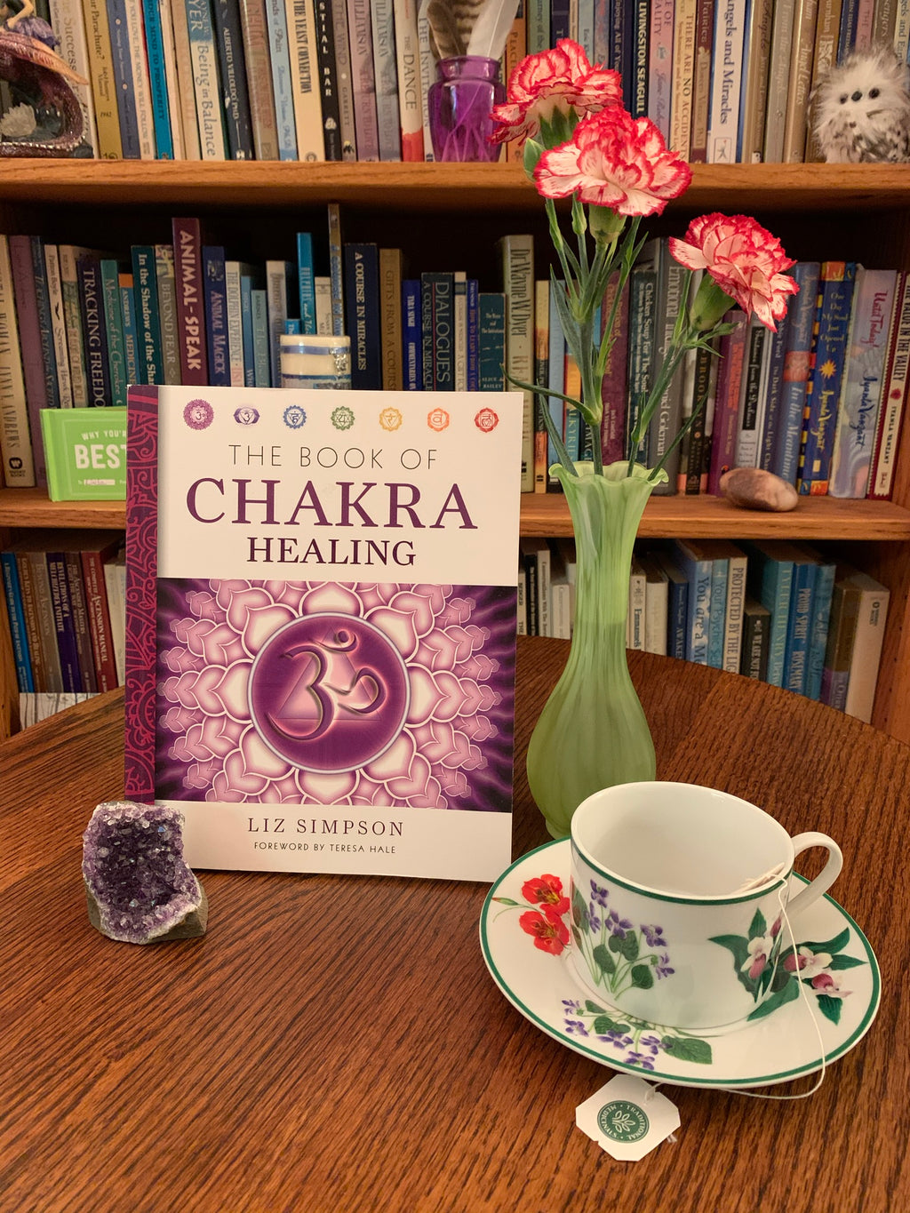 The Book of Chakra Healing by Liz Simpson is a "comprehensive guide to the ancient Indian System of chakras." Chakras are energy centers in our bodies that process energy - coming into and flowing out of the body. Simpson discusses each of the chakras and how to unblock them and move into a more balanced energy. Liz Simpson is a journalist and author who focuses on alternative healing and personal development. She writes for many national and international magazines as well. Cost is $14.95.
