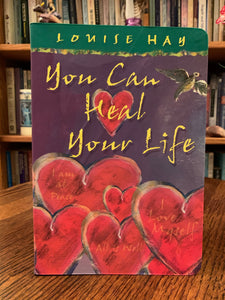 Close-up front cover. You Can Heal Your Life (gift edition with beautiful illustrations) by the amazing Louise Hay. This is one of the first books I ever read as I transformed my own life spiritually and re-oriented my belief about healing to a holistic and natural approach. It is a wonderful book with profound information about healing, self-healing and self-love, in which Hay tells her own story of transformation and healing and of how she beat cancer in natural ways. Cost is $24.99.