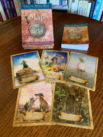 Load image into Gallery viewer, The Enchanted Map Oracle Cards by Colette Baron Reid, includes 54 cards, a guidebook and an box for storing them. An enchanting deck with lovely artwork. Another one of my favorite decks, it gives you the tough answers (e.g. &quot;rock bottom&quot; &amp; &quot;Ghostlands&quot;) which are necessary for self-growth and understanding, as well as uplifting messages (e.g. &quot;Coming to Life&quot; &amp; &quot;Peaks of Joy.&quot;). Colette Baron-Reid is a psychic medium, intuitive counselor and best-selling author. Price is $21.99.
