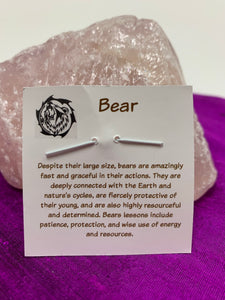 Information about bear energy and its lessons is printed on the back of the pendant card and is included with your purchase of the pendant.
