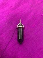 Load image into Gallery viewer, Double terminated amethyst crystal is set in a silver-plated bail (not sterling silver) for this powerful pendant. Amethyst, one of the most spiritual gemstones, heals, cleanses &amp; calms, allowing you to reach meditative &amp; higher consciousness levels more easily. It also helps to dispel negative emotional states. Perfect for wearing to take advantage of its benefits all day long. Approximately 1½&quot;.
