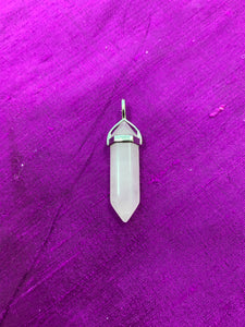 Double terminated rose quartz crystal is set in a silver-plated bail (not sterling silver) for this powerful pendant. Rose quartz is the "stone of unconditional love & infinite peace." It opens the heart and soothes emotional distress. Perfect for wearing to take advantage of its benefits all day long. Approximately 1½". 