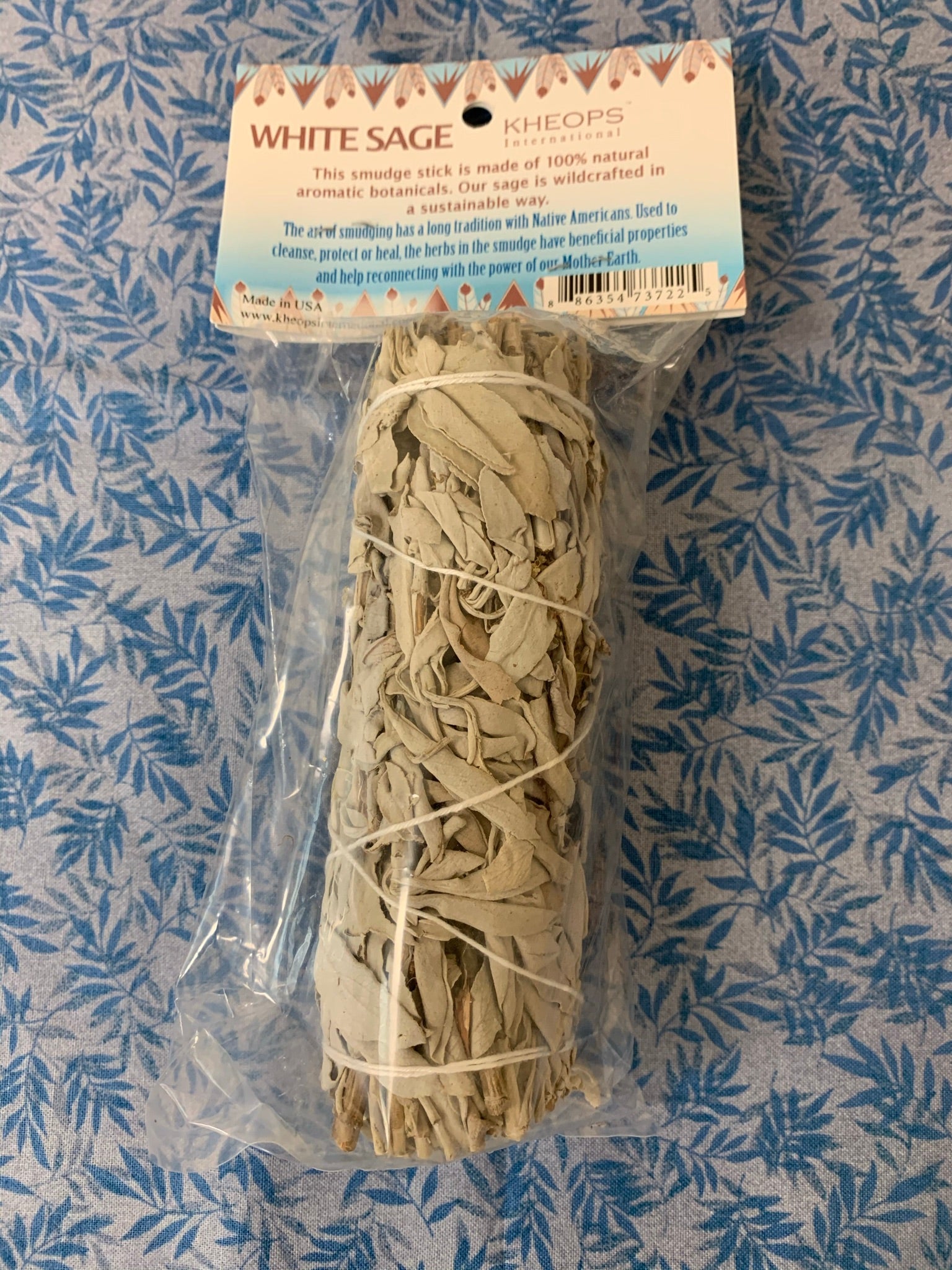 This white sage smudge stick is made of 100% natural botanicals and sustainable methods are used in wildcrafting it. Smudging with sage has its roots in Native American traditions. Use it to: *Cleanse, clear & purify your space or environment - home, office,  *Cleanse, clear or purify a person & their energy *Promote healing *Promote clarity of mind *Clear out spiritual impurities  *Enhance ceremony or ritual  This smudge stick is approximately 6"x1½".   *This product includes 1 sage stick only. Any other i