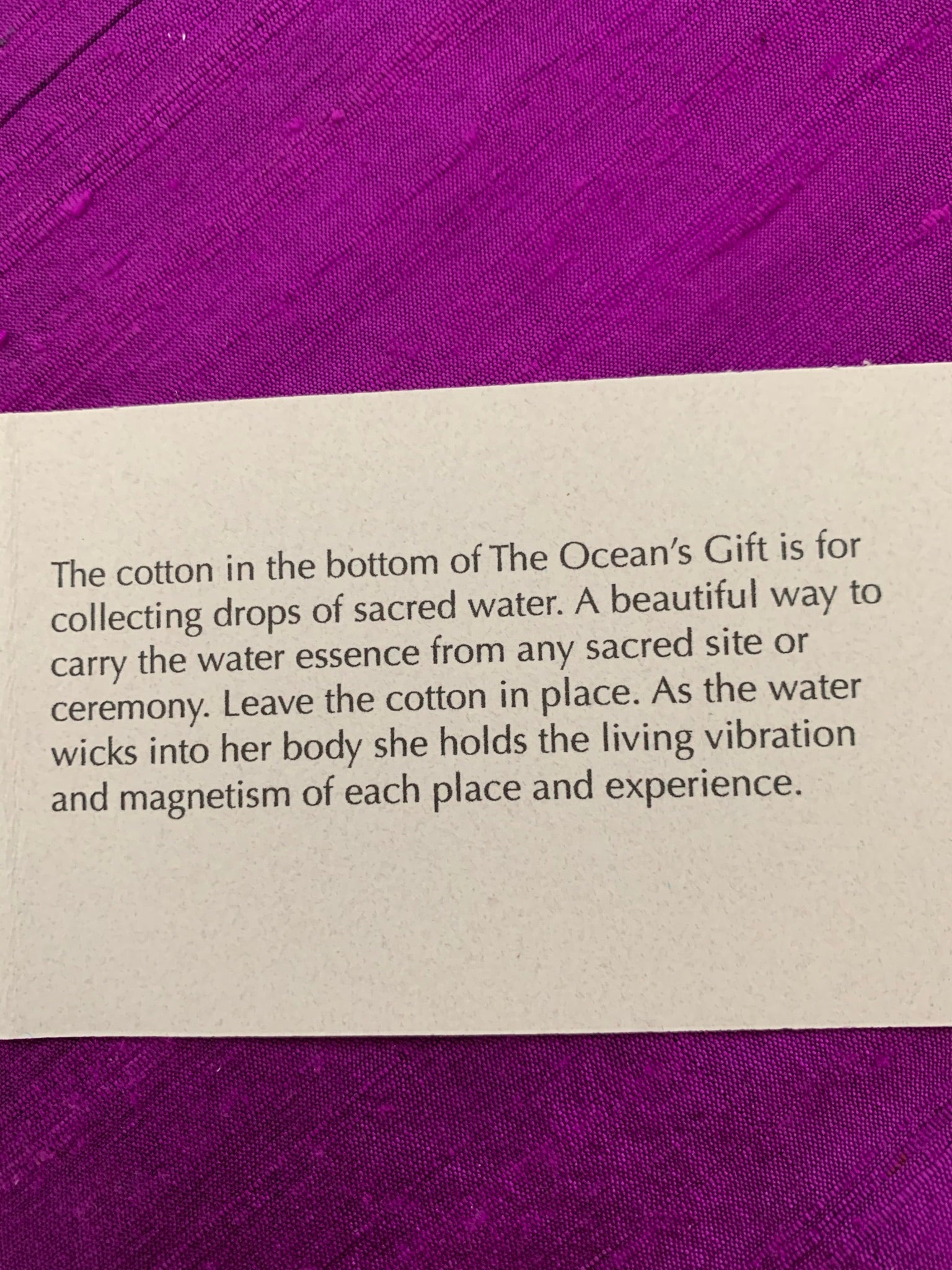 Photo of another card (the other half) of further information about the sculpture included with your purchase.