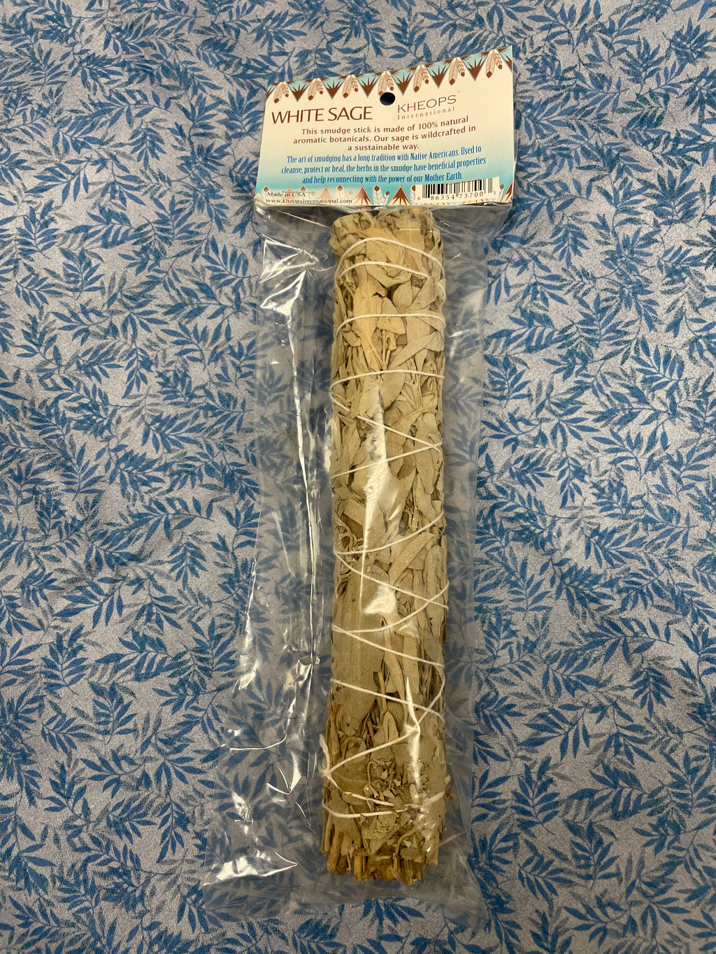 This white sage smudge stick is made of 100% natural botanicals and sustainable methods are used in wildcrafting it. Smudging with sage has its roots in Native American traditions. Use it to: *Cleanse, clear & purify your space or environment - home, office,  *Cleanse, clear or purify a person & their energy *Promote healing *Promote clarity of mind *Clear out spiritual impurities  *Enhance ceremony or ritual. Approximately 9.5"x2". Cost is $8.50.
