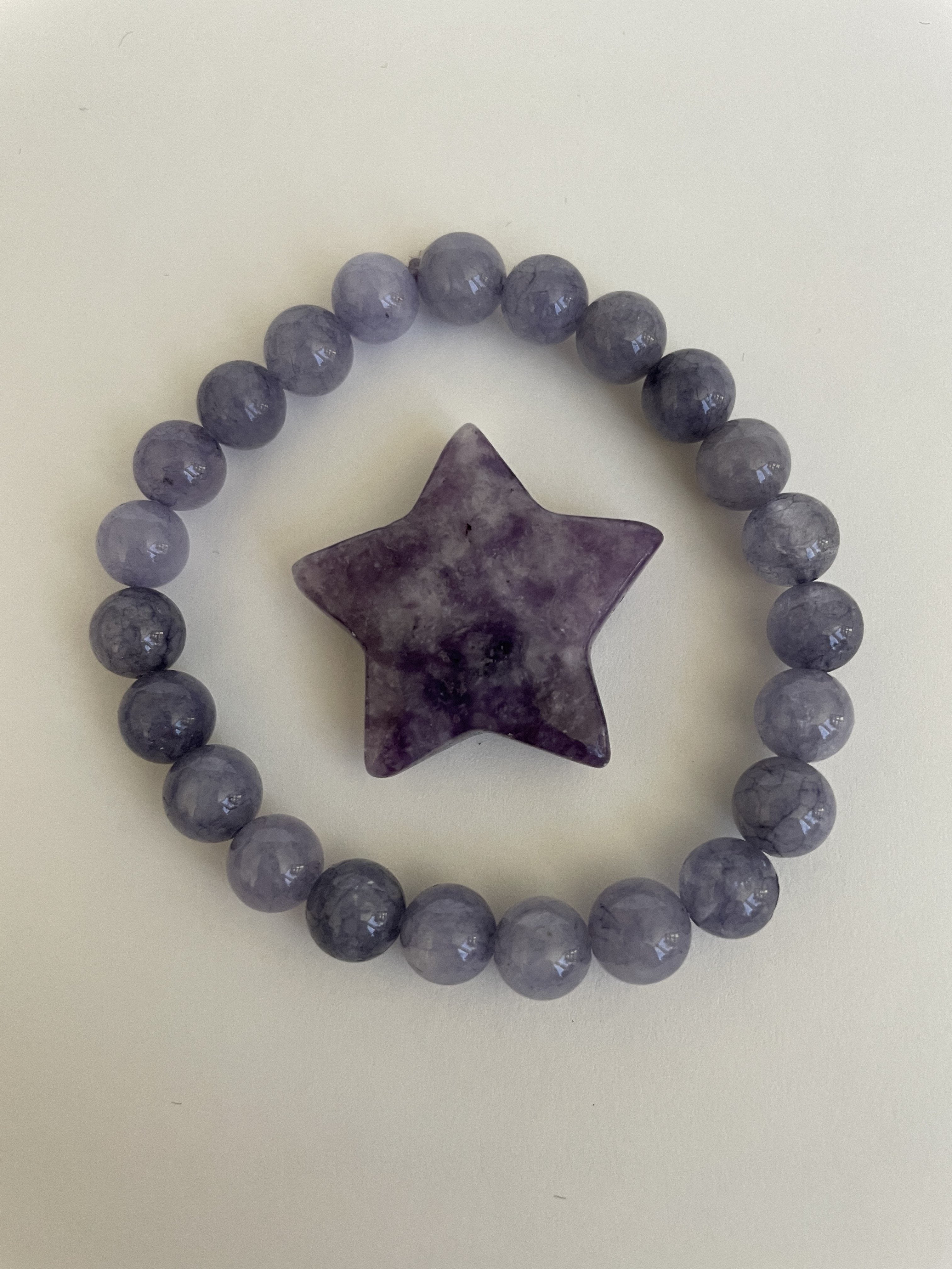 This lovely little Lepidolite star can be used for meditation, healing, for your altar, on your computer to clear EMRs, or as décor for any room in your home or office. Easy to slip right into your pocket so you have the energy of lepidolite everywhere you go. Approximately 1¼". Cost is $6.