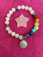 Load image into Gallery viewer, This sweet little rose quartz crystal star can be used for meditation, healing, as an altar piece or as décor for any room in your home or office. Makes a wonderful gift too! Easy to slip right into your pocket so you can take the energy of rose quartz wherever you go! Rose quartz is the &quot;stone of unconditional love &amp; infinite peace.&quot; (Judy Hall). Approx. 1¼&quot;. Cost is $6.
