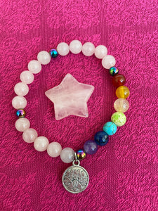 This sweet little rose quartz crystal star can be used for meditation, healing, as an altar piece or as décor for any room in your home or office. Makes a wonderful gift too! Easy to slip right into your pocket so you can take the energy of rose quartz wherever you go! Rose quartz is the "stone of unconditional love & infinite peace." (Judy Hall). Approx. 1¼". Cost is $6.