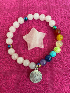 Reverse side of rose quartz star. This sweet little rose quartz crystal star can be used for meditation, healing, as an altar piece or as décor for any room in your home or office. Makes a wonderful gift too! Easy to slip right into your pocket so you can take the energy of rose quartz wherever you go! Rose quartz is the "stone of unconditional love & infinite peace." (Judy Hall). Approx. 1¼". Cost is $6.