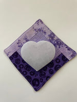 Load image into Gallery viewer, Alternate view. Lovely heart-shaped selenite plate, which can be used for cleansing and charging your crystals and jewelry because it dispels negative and unwanted energies. Selenite also promotes clarity of mind, opens the crown chakra, helps to access angelic energies and guidance from the higher realms. It brings peace and is a great stone to use while meditating or connecting spiritually and more. Approx. 3&quot;. Cost is only $5. 
