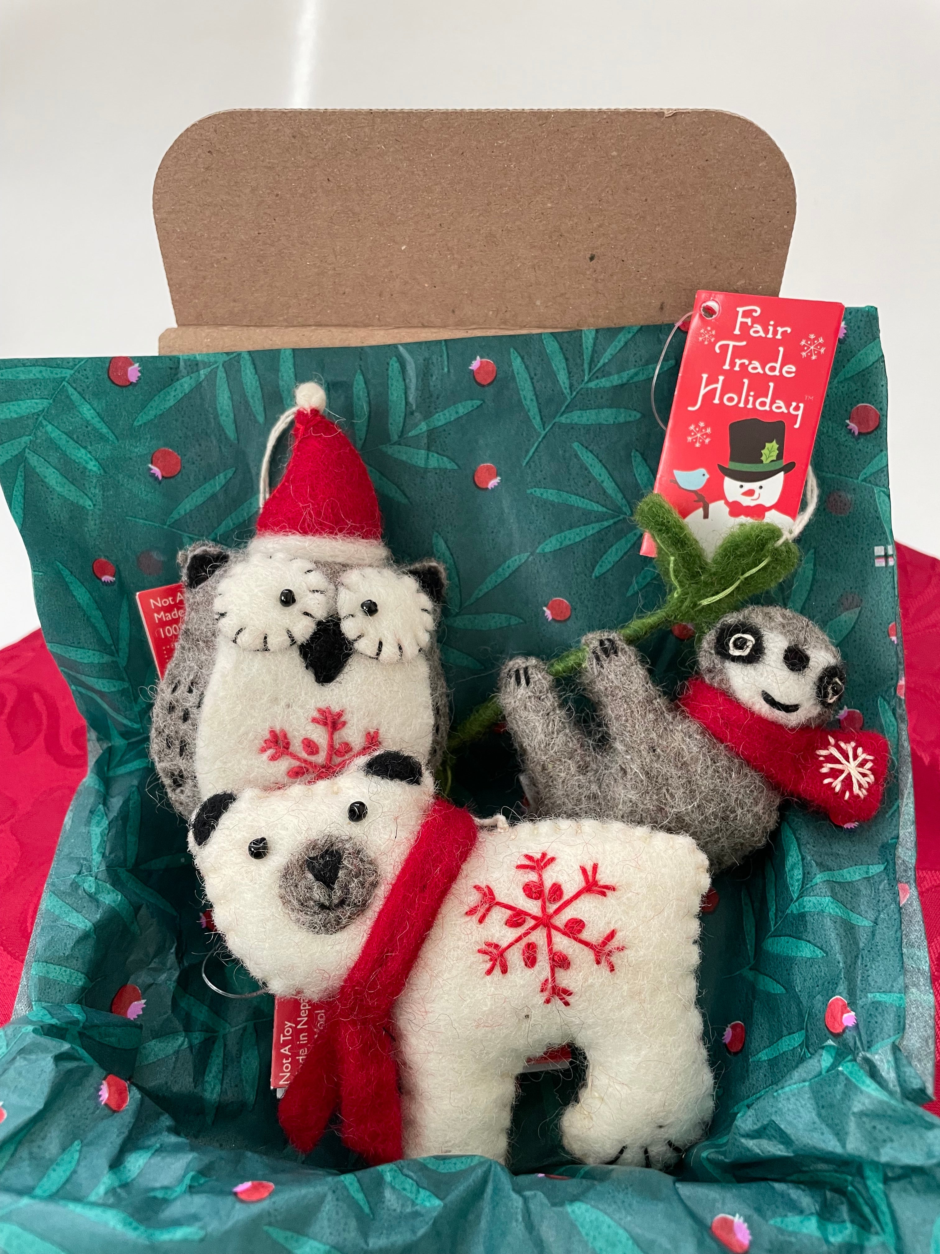 Animal Trio Ornament Gift Box